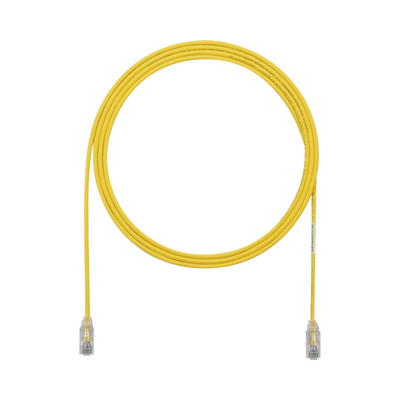 Cable de Parcheo TX6, UTP Cat6, Diámetro Reducido (28AWG), Color Amarillo, 4ft 