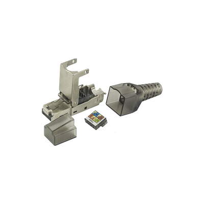 Plug RJ45 Blindado Categoría 6A -Sin herramienta, para terminación en campo 