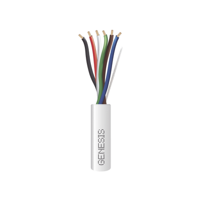 Bobina de 305 Metros / Cable de Cobre / 6 x 18 AWG  / Plenum / Para Interior / Color Blanco / Para Aplicaciones de Alarmas de Intrusión/Control de Acceso/ Automatización / Interfonos y Tv Porteros