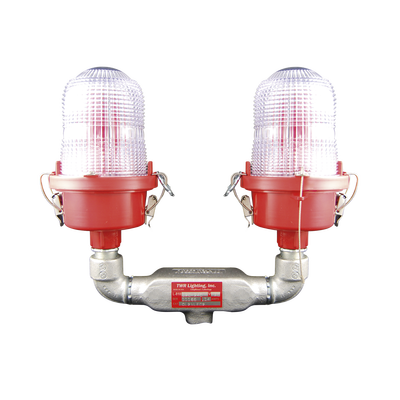 Lámpara de Obstrucción Roja Tipo L-810, Doble LED de baja intensidad, (12 - 24 Vcc). 