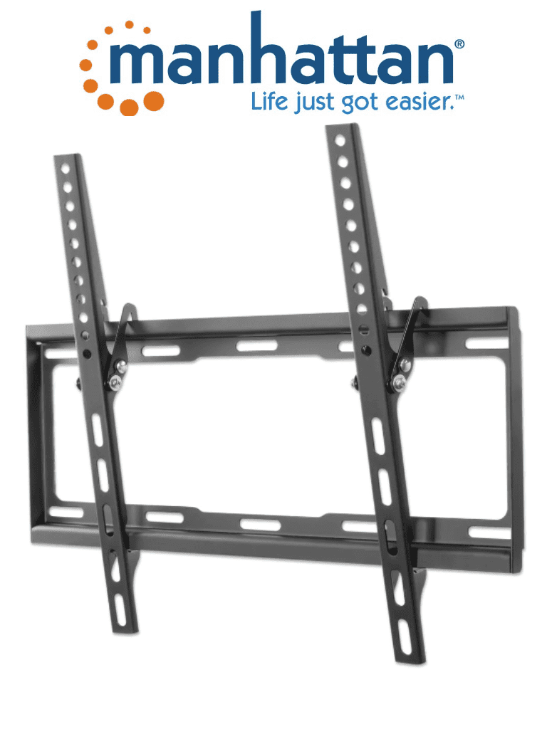 MANHATTAN 460941 - Soporte de Pared para Pantallas de 32 a 55 Pulgadas/ 35 Kg de Carga/ Ajuste de Angulo Vertical de 0 a 14 Grados/ Acero Reforzado/ VESA 200/ 300/ 400x200/ 400 #I&MBFIN 