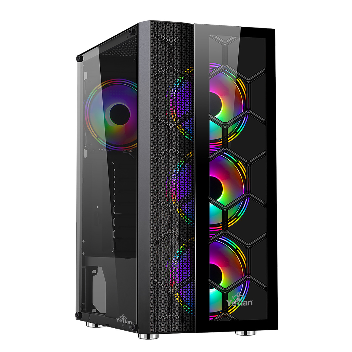GABINETE YEYIAN GAMER YCH-7S3V-01BK RAPTURE2500CRISTEMPL/3VEN/ATX/ARG
