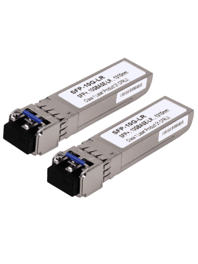 TCE - SFP+-10G-LR - Par de Transceptores de fibra óptica SFP monomodo / 1310nm / DDM / Conector LC Dual / mini-Gbic / Velocidad de 1.25 a 10 Gbps / Hasta 20 KM de conexión #FO