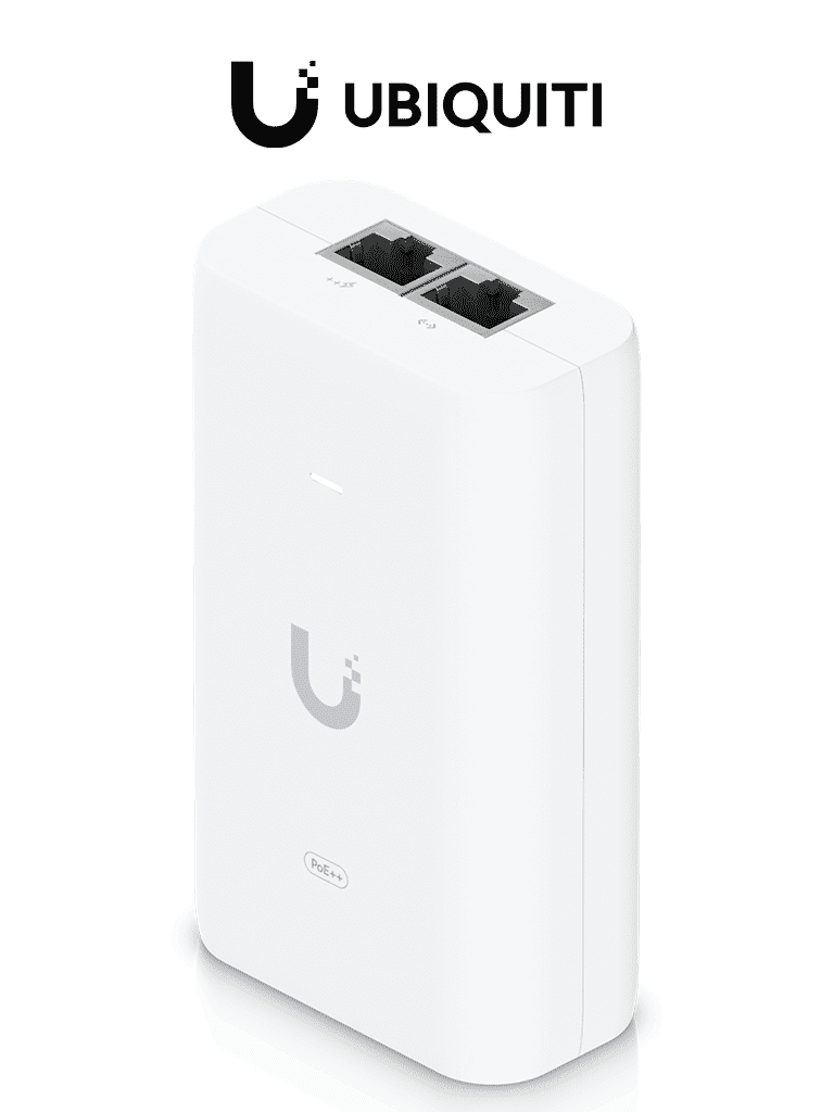UBIQUITI U-PoE++ - Inyector POE de 60W , ideal para equipos MESH , camaras G4 G5 y PTZ de la línea UniFi , Protección contra descargas electricas y electrostaticas , Indicador LED para monitoreo