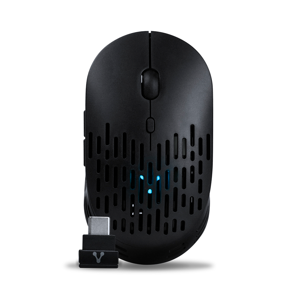 MOUSE VORAGO INALAMBRICO TIPO C Y BT 2400 DPI RECARGABLE NEGRO MO-208