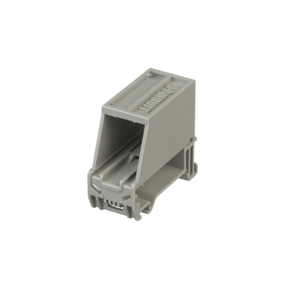 Adaptador de 1 Puerto, Para Conectores Tipo Mini-Com, Blindado, Montaje en Riel Din Estándar de 35mm, Color Gris Internacional