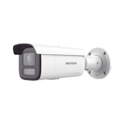 [Dual Light + 2 Micrófonos Integrados] Bala IP 4 Megapixel / Lente Mot. 2.8 a 12 mm / 60 mts Luz Blanca + 60 mts IR / ACUSENSE / Exterior IP67 / IK10 / WDR 120 dB / PoE+ / ONVIF / Alarmas I/O / Micro SD / Metal / IK10 / ACUSEARCH