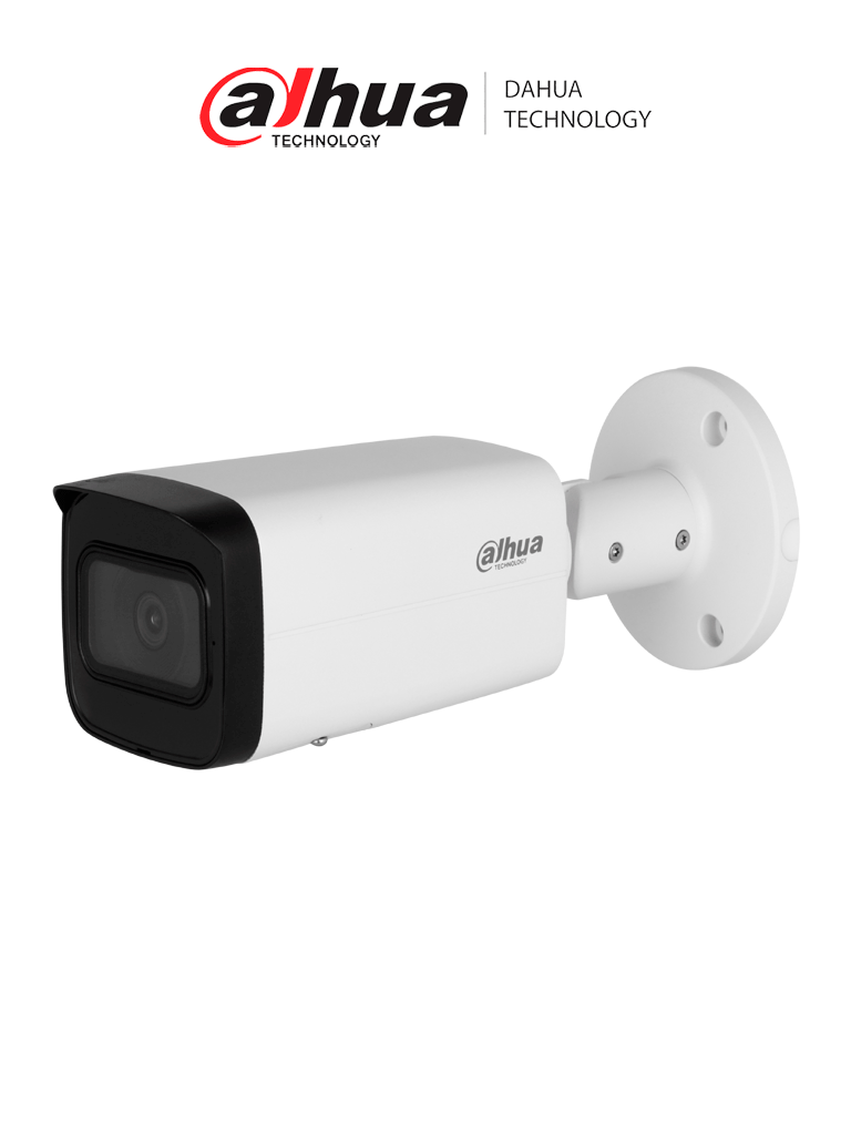 DAHUA DH-IPC-HFW2841T-AS Cámara IP Bullet 4k/ 8 Megapixeles/ Lente de 3.6 mm/ WizSense/ H.265+/ WDR Real/ 104°/ IR 80 Mts/ IP67/ E&S de Alarma/ Ranura MicroSD/ PoE/ SMD Plus.