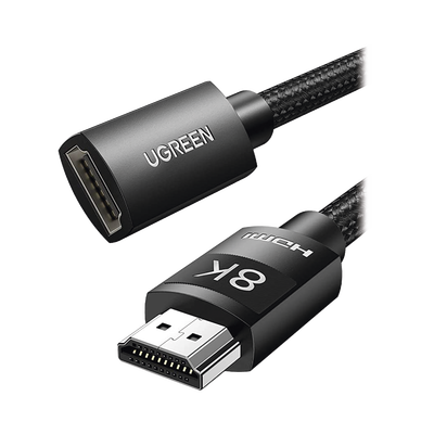 Cable de extensión HDMI 8K / 1 Metro / Macho a Hembra / HDMI 2.1 / 8K@60Hz / Núcleo de Cobre Puro 28AWG / Soporta la Conexión de hasta 3 Metros de largo en HDMI 2.1 