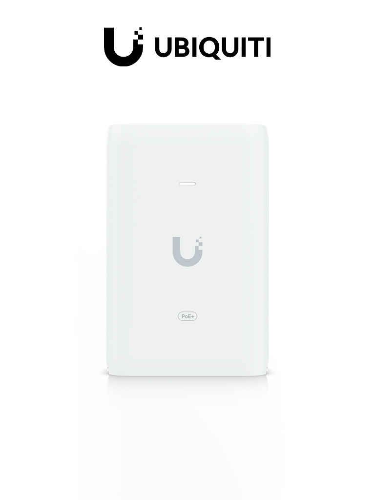 UBIQUITI U-POE-AT- Inyector PoE Ubiquiti/ Voltaje de 48VDC/ 0.65A/ Puerto Gigabit Ethernet/ Compatible equipos U6-LR & U6-PRO/ Estándar IEEE802.3at