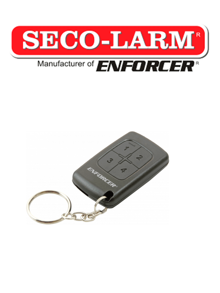 Seco-Larm SK919T4GNQ - Transmisor RF tipo llavero de 4 botones, 15 canales, 315 MHz. 