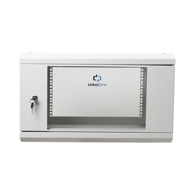 Gabinete de Pared de 6U con Puerta de Cristal Templado, 455 mm de Profundidad Total, Rack de 19'', Acero Reforzado Color Blanco