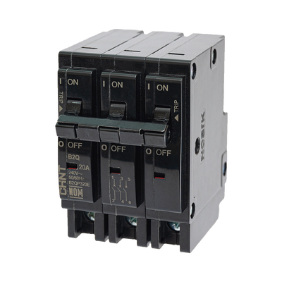 Interruptor Termomagnético Enchufable, Serie: B2Q, 3P, 20A, 240V (SKU:1002295) 