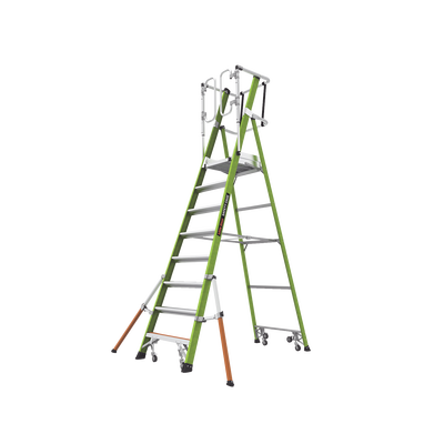 Escalera Fija de 8' (2.4m) de Fibra de Vidrio con Jaula y Peldaños de Aluminio. (SKU:19708-146).