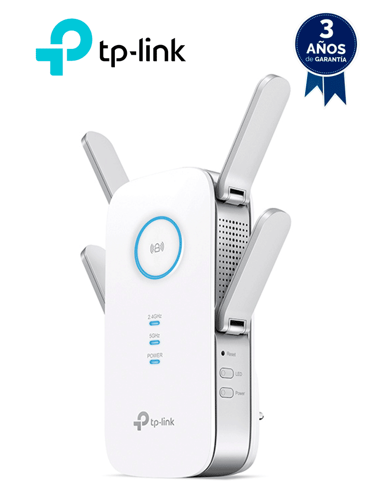 TP-LINK - RE650 / Repetidor de WiFi Doble Banda AC2600 / 4×4 MU-MIMO / Soporta 802.11 b/g/n a 800Mpbs / 802.11ac a 1733Mbps / 1 x RJ45 Gigabit 