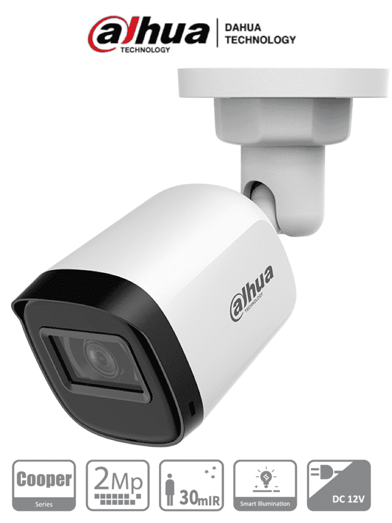 DAHUA HAC-B2A21N-U-0280B - Camara Bullet de 2 Megapixeles/ 1080p/ Lente 2.8 mm/ 100 Grados de Apertura/ 30 Metros de IR/ Metalica/ IP67/ Soporta: CVI/TVI/AHD y CVBS/ Menu OSD para Configuraci贸n/ #OSD #VolDH #TopDahua #M1 #MCI2 #MCC