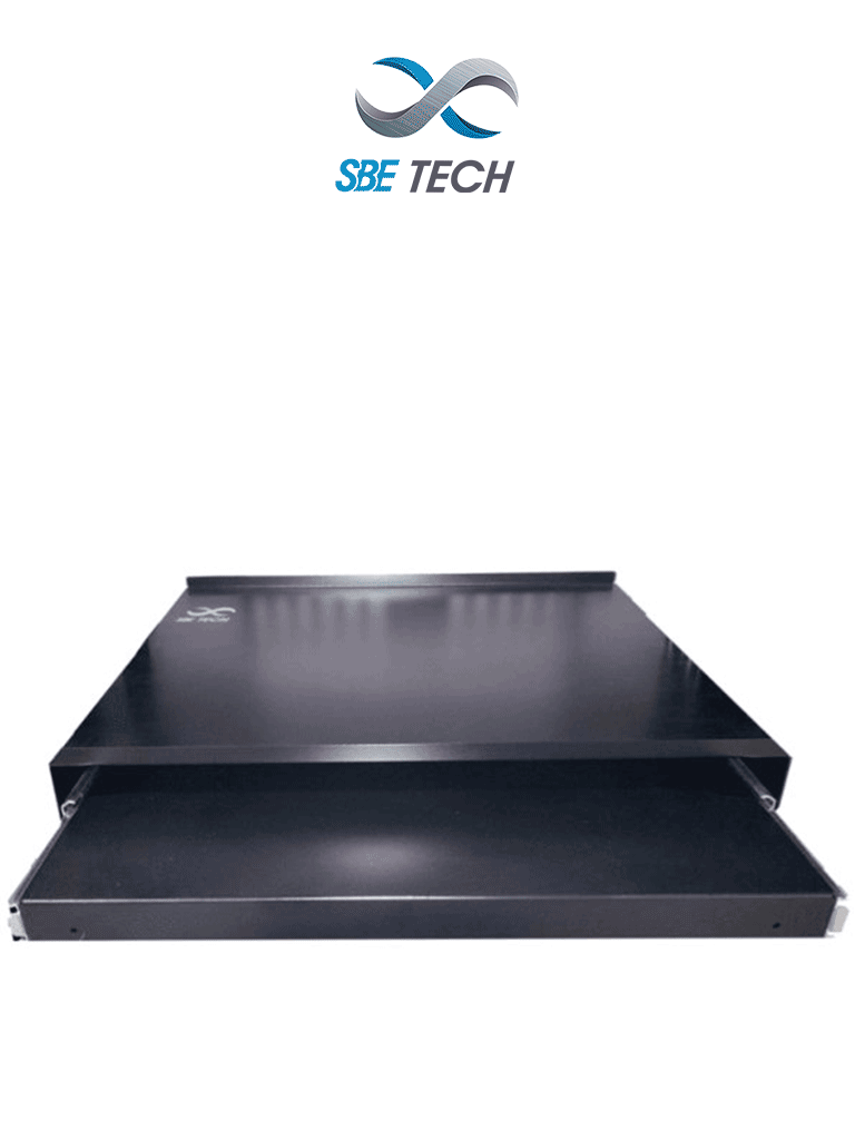 SBETECH CDES1910R - Charola deslizable para rack, 19"(48.26 cm) x 10"(25.4 cm) para teclado, color negro, soporta 30 kg, profundidad 35 cm, ancho 44 cm, deslizable 25 cm, 2UR