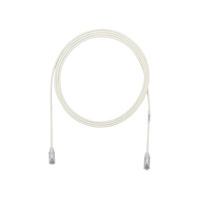 Cable de Parcheo TX6, UTP Cat6, Diámetro Reducido (28AWG), Color Blanco Mate, 7ft 