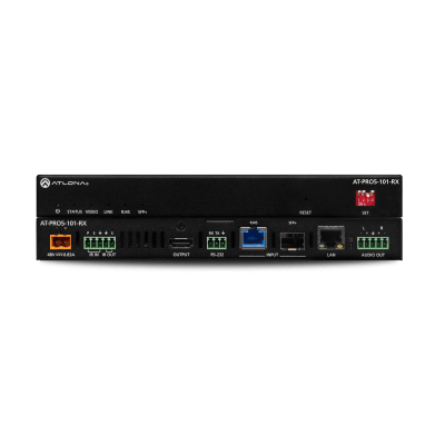 Receptor SDVoE 4K HDR AT-PRO5-101-RX / 10GbE / HDMI 18 Gbps / RJ45 y SFP+ / Extensión hasta 10 km / HDCP 2.3 / PoE / Control RS-232 e IR / Audio Multicanal