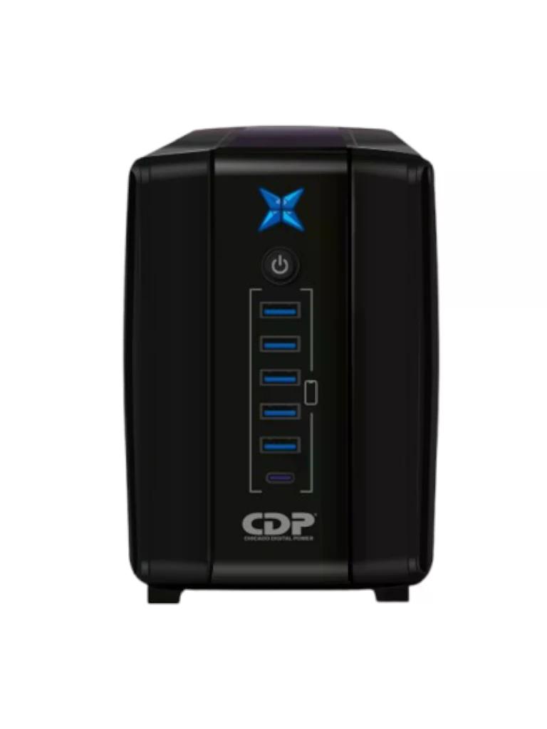 CDP R-UPR758 - UPS Interactivo de 750VA / 375W con 8 terminales de salida: 4 con respaldo y 4 con supresión de picos. Incluye batería de 12V 7AH, libre de mantenimiento.#2025CDP #PROMOCDP