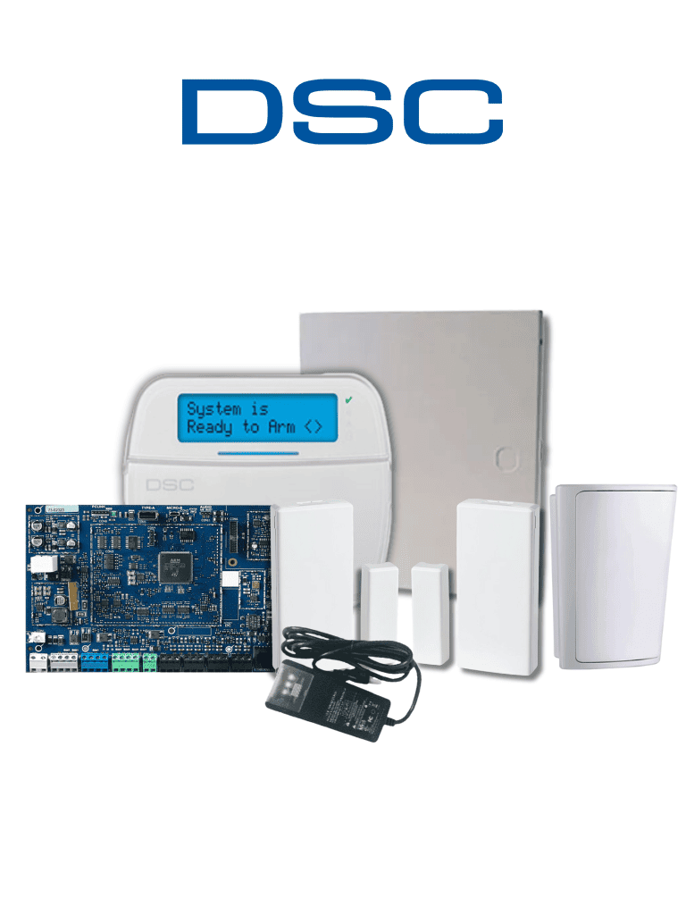DSC PRO-RF-IP - Paquete Pro 32 zonas con comunicador IP integrado/ Panel HS3032/ Teclado con transceptor HS2LCDRFPRO / Fuente HS65WPSNA / Sensor Movimiento PG9914 / 2 Sensores Magnéticos PG9303  y Gabinete 