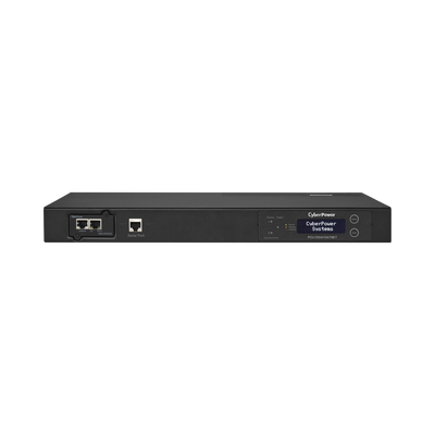 PDU ATS (Fuente Redundante Auto-transferible) Monitoreable, Para Distribución de Energía, 2 Entradas 120 Vca NEMA5-15P, Con 10 Salidas NEMA 5-15R, Horizontal 19in, 1UR 