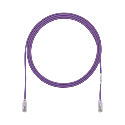 Cable de Parcheo TX6, UTP Cat6, Diámetro Reducido (28AWG), Color Violeta, 10ft 