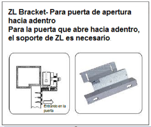 YLI MBK180ZL - Soporte de fijacion de electroiman para puerta con apertura interior de 180 Kg tipo ZL/ Compatible con YM180 - Imagen 5