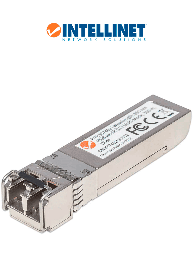 INTELLINET 507462 - Módulo transceptor SFP+ 10 Gigabit de fibra óptica, puerto multimodo 10GBase-SR (LC), 300 m (984 ft)