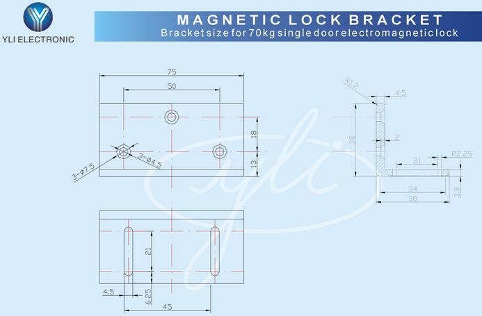 YLI MBK70Z - Soporte de Fijación tipo Z / Compatible con Cerradura Magnética YM60 - Imagen 3