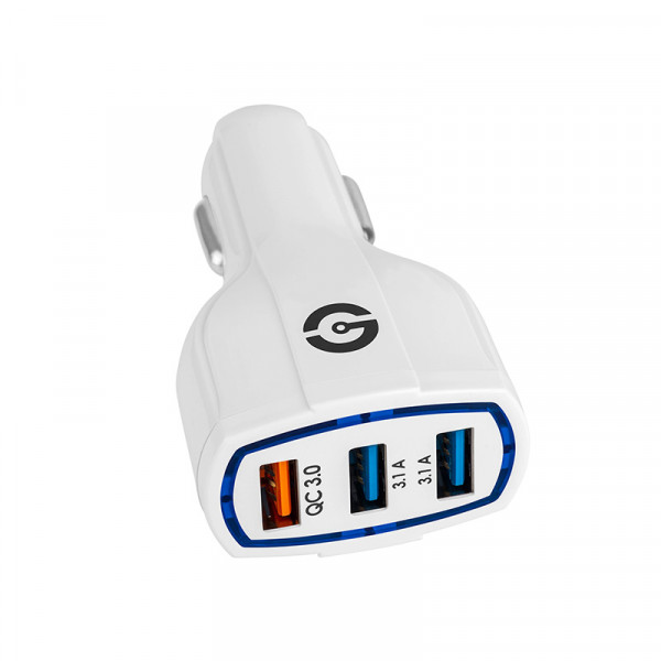CARGADOR PARA COCHE GETTTECH GCC-30FC-01 VOLSTOK 3 PUERTOS USB