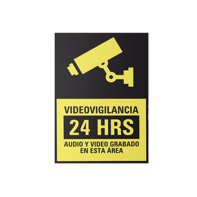 Letrero de Videovigilancia en Poliestireno / Paquete con 10