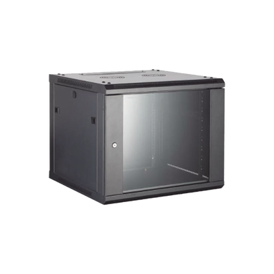 Gabinete para Montaje en Pared - Piso / Puerta de Cristal Templado / Cuerpo Fijo / 4 Unidades de Rack / 19" / Fabricado en Acero