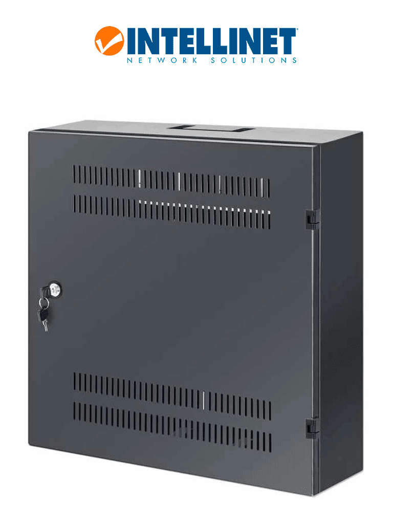INTELLINET 713689 - Gabinete mural 19" de tamaño reducido / Caja delgada que ahorra espacio con sólo 17.0 cm de profundidad, 4U de rieles horizontales y 2U de rieles verticales / Negro #MCI2