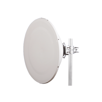 Antena direccional Alto Rendimiento / Parábola profunda para mayor aislamiento al ruido /4 ft / Guía de onda  para radio B5x y C5x / Ganancia de 35 dBi / Soporte de acero inoxidable / Polaridad en 90 ° y 45 ° / Incluye montaje.