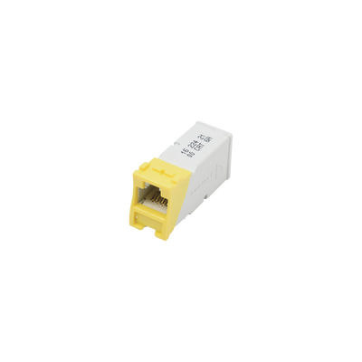 Jack Z-MAX Cat6A, UTP, Montaje híbrido en Placa de Pared (Plano y Angulado), Color Amarillo