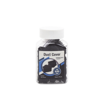 Bote con 100 protectores anti-polvo para puerto RJ45 color negro 