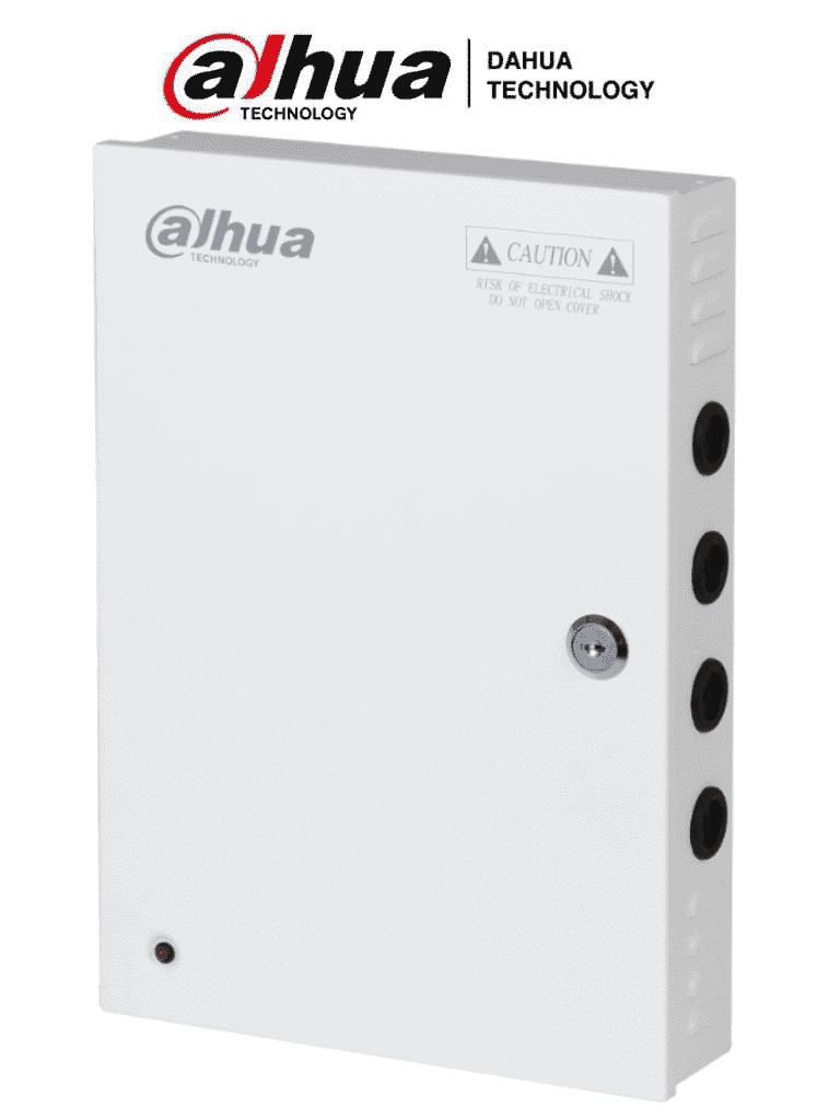 DAHUA DH-PFM343-19CH - Fuente de Poder de 12 Vcc 20 Amperes/ Con Distribuidor para 19 Camaras/ Con Fusibles Intercambiables/ Voltaje de Entrada de 90 a 264 Vac/ Gabinete Metalico con Cerradura/ Protección contra Descargas/ 