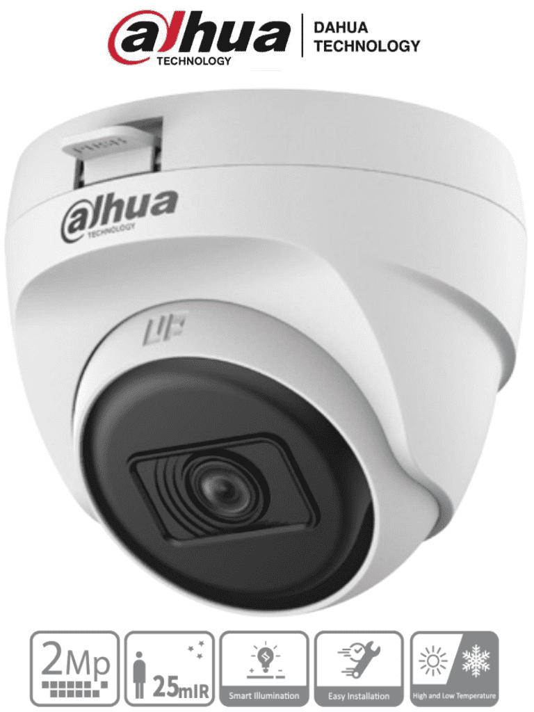 DAHUA HAC-T1A21N-U-28 - Cámara Domo de 2 Megapixeles/ Lente 2.8 mm / 100 Grados de Apertura/ Smart ir 25 Mts/ Uso Interior/ CVI/TVI/AHD/CBVS/ #DAHQ1M #VFL #1CM#VolDH