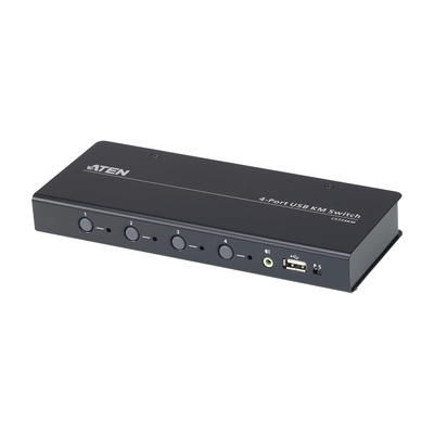 Switch KM USB| 4 Puertos | Boundless Switching | RS232 | Controla 4 Computadoras con 1 Teclado/Mouse 