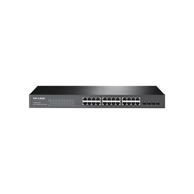 Smart Switch JetStream Gigabit administrable Capa 2, 24 puertos 10/100/1000 Mbps + 4 puertos SFP 