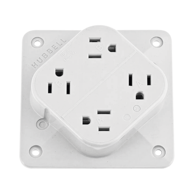 Multicontacto Dúplex con 6 Salidas/ 15 A 125 V CA/ 2 Polos 3 Hilos / Color Blanco.