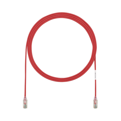 Cable de Parcheo TX6, UTP Cat6, Diámetro Reducido (28AWG), Color Rojo, 3ft 