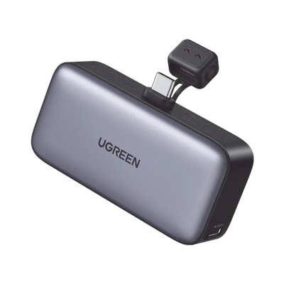 Power Bank 5000mAh | Conector USB-C Incorporado | 22.5W  | Carga Rápida | Soporte Integrado | Pantalla Led | Compacto  y Portatil | Compatible con iPhone 16 15 iPad Pro Galaxy Pixel..