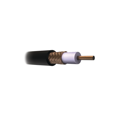 CABLE COAXIAL RG11/U, 305 MTS, BOBINA DE 305 MTS COLOR NEGRO, AWG 14 AISLAMIENTO ESPUMADO, BLINDAJE DE ALUMINIO AL 60%, APLICACION INTEMPERIE PARA VIDEO VIGILANCIA   