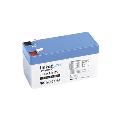 Batería 12 V / 1.2 Ah / UL / 5 Años vida útil promedio / Para uso en equipo electrónico /Alarmas de Intrusión / Incendio/ Control de acceso / Video Vigilancia / Terminales F1  ( Incluye adaptador F2 )