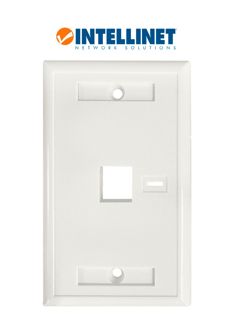INTELLINET 772389  - Faceplate de 1 puerto, color blanco, PVC, 70 x 114 mm