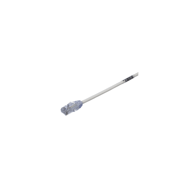 Cable de Parcheo UTP Cat6A, CM/LSZH, Diámetro Reducido (28AWG), Color Blanco Mate, 65 ft