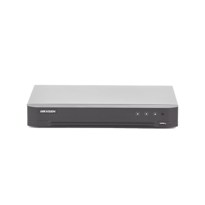 (ACUSENSE / Evita Falsas Alarmas) DVR 4 Megapixel / 4 Canales TURBOHD + 2 Canales IP / 1 Bahía de Disco Duro / 1 Canal de Audio