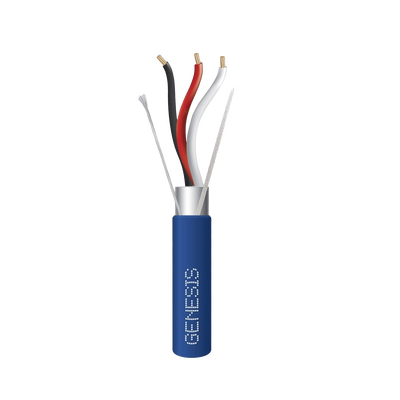 Bobina de 305 Metros de Cable 3 x 18 AWG / Plenum / BLINDADO / Tipo FPLP, CMP, CL3P / Color Azul / Para Aplicaciones en Sistemas de Seguridad, Audio, Control y otras Aplicaciones